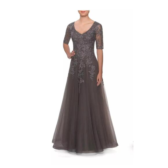 La Femme Lace & Tulle Gown Size 10 - Picture 1 of 12